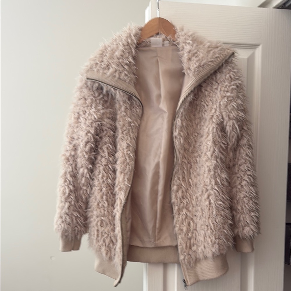 BP Cream Teddy Jacket Plush Faux Fur